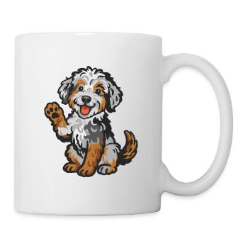 Doodle Merle - Kuschelhund Welpen - Tasse - Weiß - Rechts