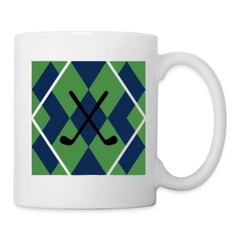 Golf Clubs Argyle Pattern Men's Golf Clubs - Mug - white - Right