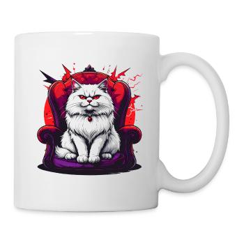 Katze auf Stuhl Gothic Stil - Tasse - Weiß - Rechts