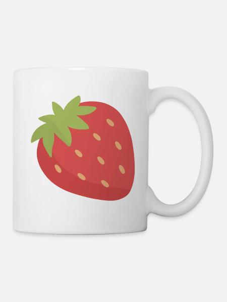 Erdbeer-Pop-Art-Charme - Tasse - Weiß