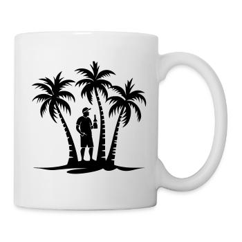 Palmiers pour fête de vacanciers - Mug blanc - blanc - Droite