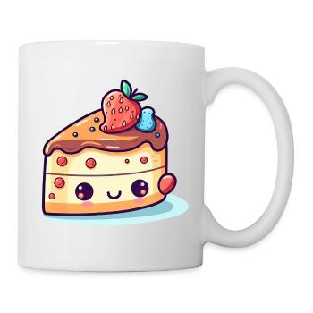 Kawaii cake with fruits - Mug - white - Right