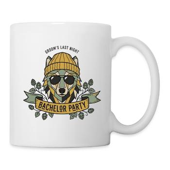 Wolfsmaske Bachelor Party Design - Tasse - Weiß - Rechts