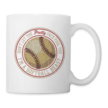Softball-Humor Sportlerin Mädchen lustiges Geschenk - Tasse - Weiß - Rechts