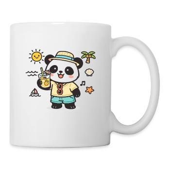 Summer panda on the beach - Mug - white - Right