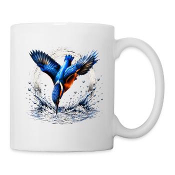 Kingfisher Fishing Bird Design - Mug - white - Right