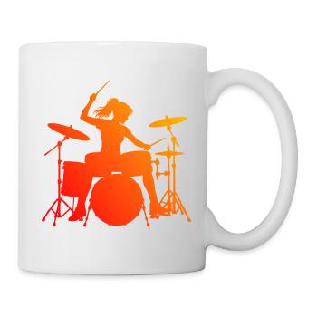 Idée cadeau pour le batteur avec percussions - Mug blanc - blanc - Droite