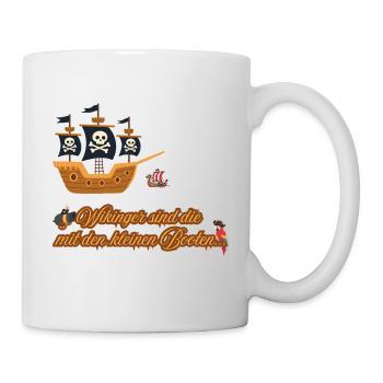 Wikinger Schiff – Piraten Skull Humor - Tasse - Weiß - Rechts