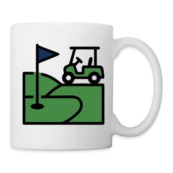 Golf Course Golf Cart Golf Club Golfer Men's Excursion - Mug - white - Right