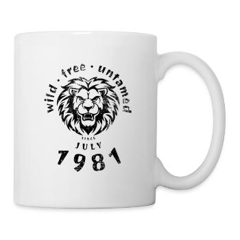 45th birthday Wild, free & untamed since 07/1981 - Mug - white - Right