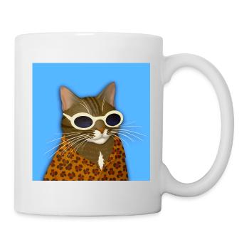 Tabby Cat in Leopard Print - Mug - white - Right