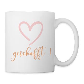 Herzliche Glückwünsche - Geschafft - Tasse - Weiß - Rechts
