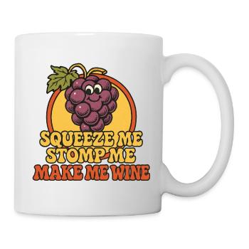 Grape Squeeze Wine Retro Graphic - Mug - white - Right