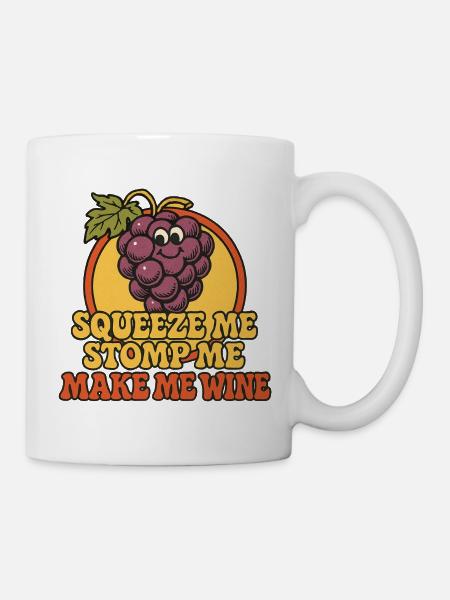 Grape Squeeze Wein Retro-Grafik - Tasse - Weiß