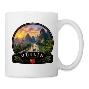 Guilin China Urlaub asiatische Fluss Stadt Natur - Tasse - Weiß - Rechts