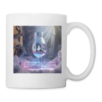 Gant de boxe flottant sur un anneau de nuages - Mug blanc - blanc - Droite