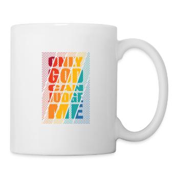 Diagonal neon halftone graphic - Mug - white - Right