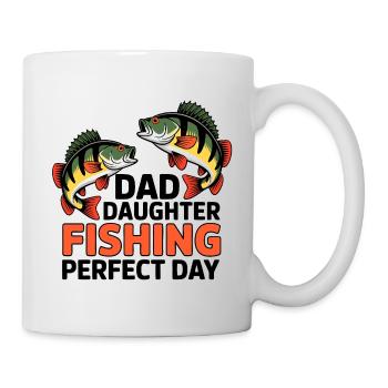 Père et fille pêchent ensemble - Mug blanc - blanc - Droite