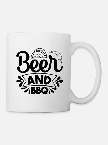 Beer BBQ - Tasse - Weiß