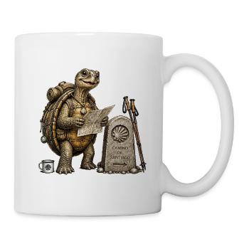 Tortue pèlerine sur le chemin de Saint-Jacques - Mug blanc - blanc - Droite