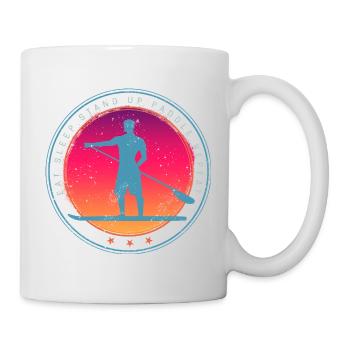 Stand Up Paddle Board Sunset Vintage SUP - Mug - white - Right