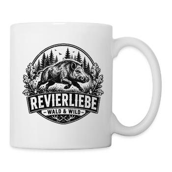 Revierliebe Wald Wild Jagd Motiv - Tasse - Weiß - Rechts