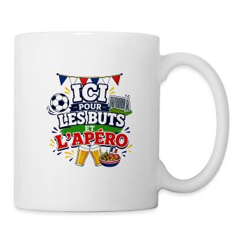 Ici pour les buts et l'apéro - Mug blanc - blanc - Droite