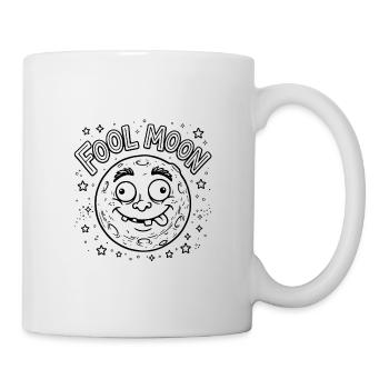 Fool Moon Funny Space Pun Graphic Line Art Edition - Mug - white - Right