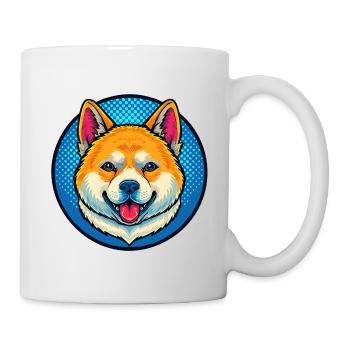 Shiba Inu (Porträt/Comic) - Tasse - Weiß - Rechts