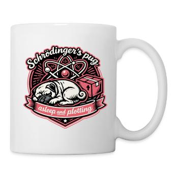 Le Carlin de Schrödinger : Dormir et planifier - Mug blanc - blanc - Droite