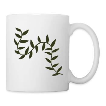Arching Olive Vines botanical motif - Mug - white - Right