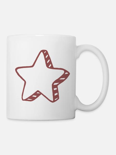 Rustic Doodle Star - Tasse - Weiß