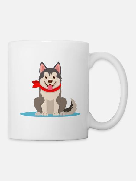 Alaskan-Malamute (bande dessinée) - Mug blanc - blanc