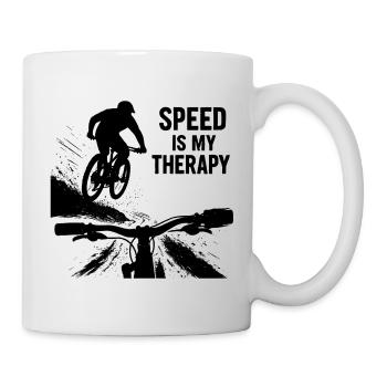 Speed Is My Therapy - MTB Downhill Sprung POV - Tasse - Weiß - Rechts