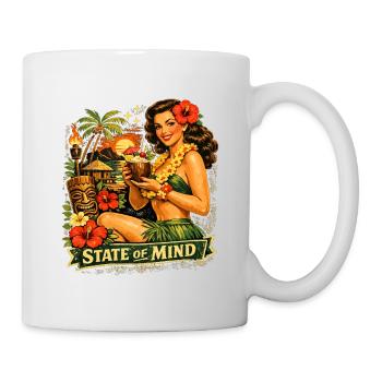Tiki State of Mind Retro Pin Up Poster Design - Tasse - Weiß - Rechts