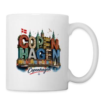 Copenhagen Colorful Skyline Typography - Mug - white - Right
