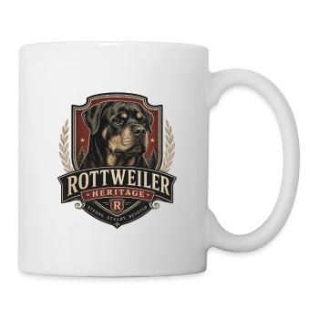Blason du patrimoine des rottweilers - Mug blanc - blanc - Droite