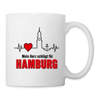 Mein Herz schlägt für Hamburg - Tasse - Weiß - Rechts