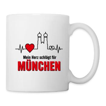 Mein Herz schlägt für München - Tasse - Weiß - Rechts