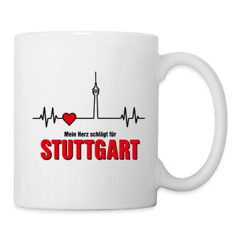 Mein Herz schlägt für Stuttgart - Tasse - Weiß - Rechts