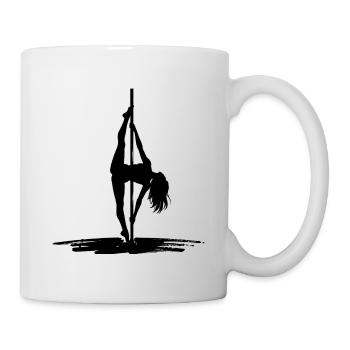 Sexy Pole Dance Silhouette – Athletisch & Elegant - Tasse - Weiß - Rechts
