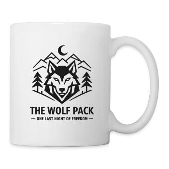 Wolfpack Emblem: Geometrisches JGA Wolf Shirt - Tasse - Weiß - Rechts