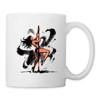 Sexy Pole Dance Silhouette – Athletisch & Elegant - Tasse - Weiß - Rechts