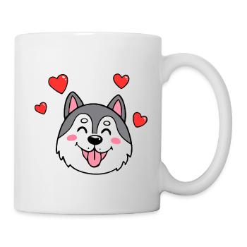 Alaskan Husky/Malamute (Comic Portrait) - Mug - white - Right