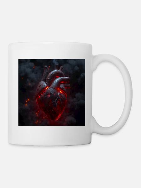 Cyberpunk Heart – Mechanical Biomechanics - Mug - white