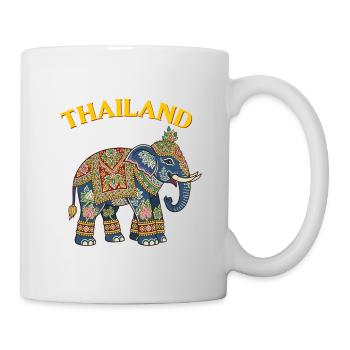 Thailand-Elefant - Tasse - Weiß - Rechts