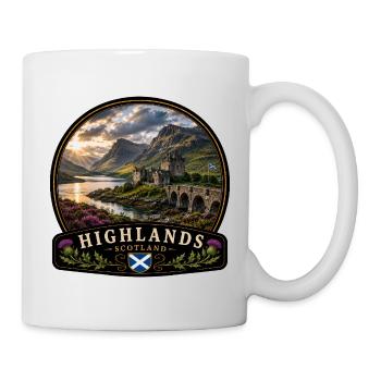 Schottland Highlands Natur Fluss Berge Wandern - Tasse - Weiß - Rechts