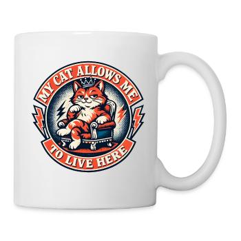 Roi Chat sur le Trône – La vie ici - Mug blanc - blanc - Droite
