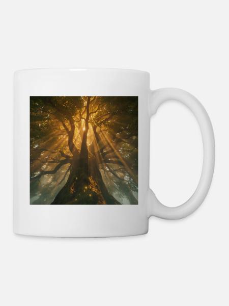 Der heilige Baum – Der mystische Baum des Lebens - Tasse - Weiß