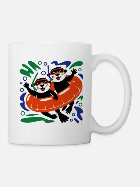 Lustige Otter Crew - Tasse - Weiß